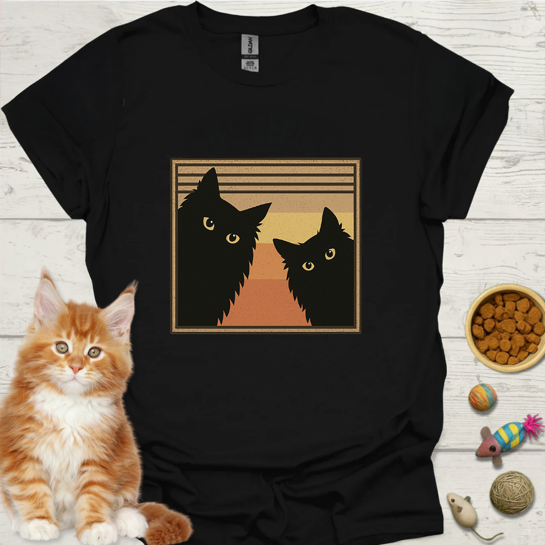 Two Retro Black Cats