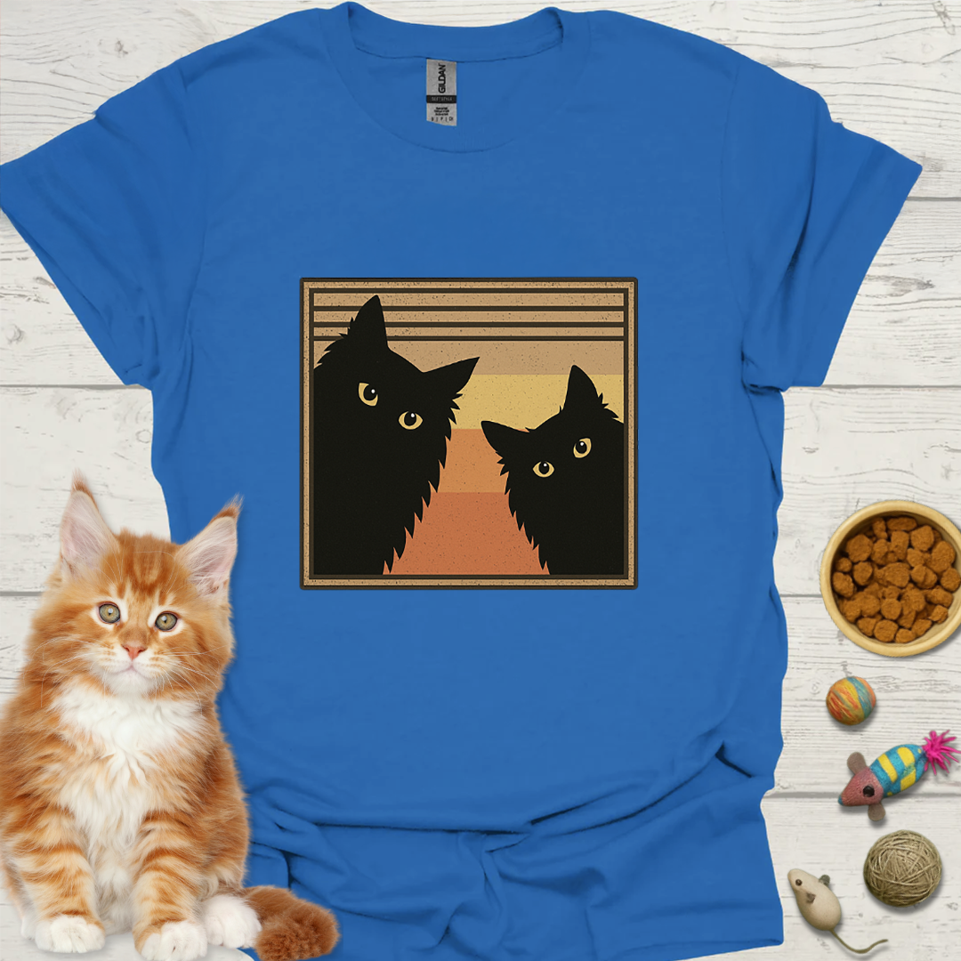 Two Retro Black Cats