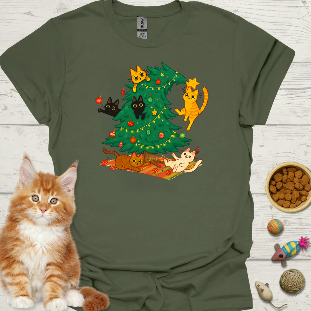 Christmas tree cats