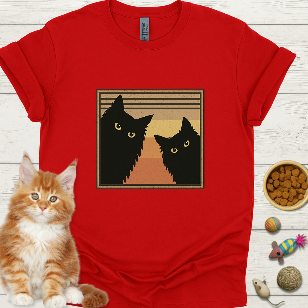 Two Retro Black Cats